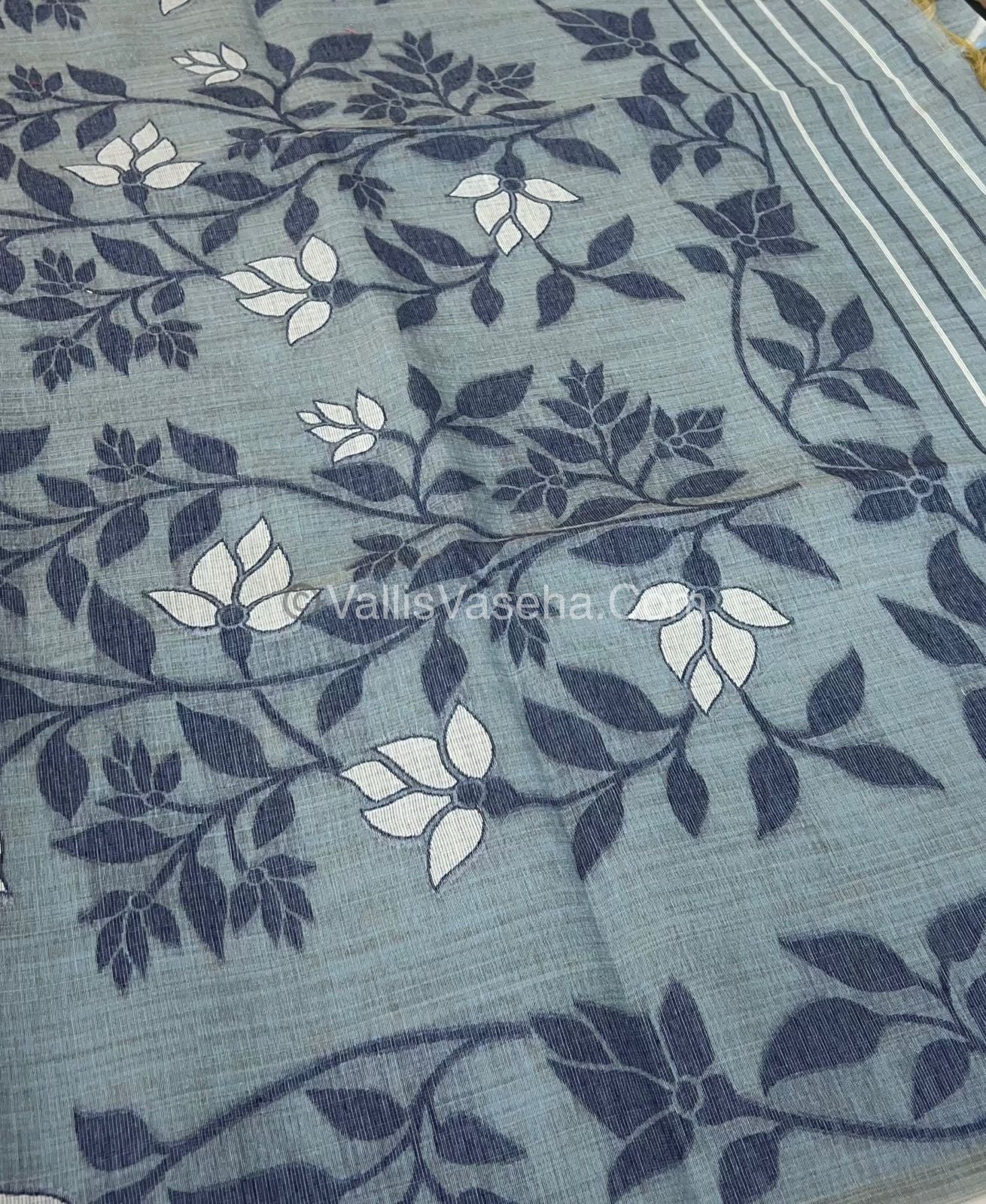 Muga Cotton Saree - Contrast Blouse - VVMCS001