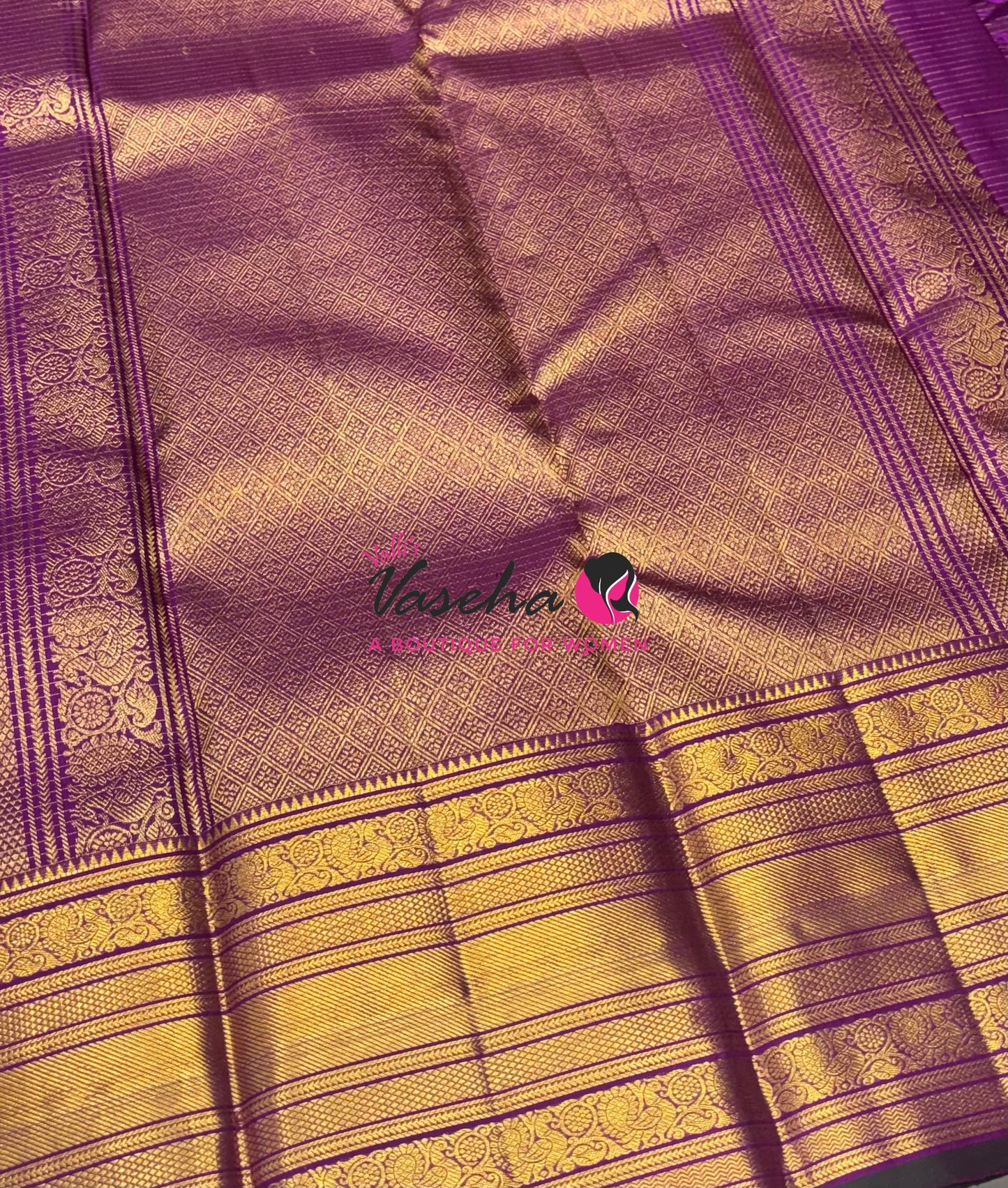 Pure Kanchipuram Silk Saree - Purple Shade - VVPS040