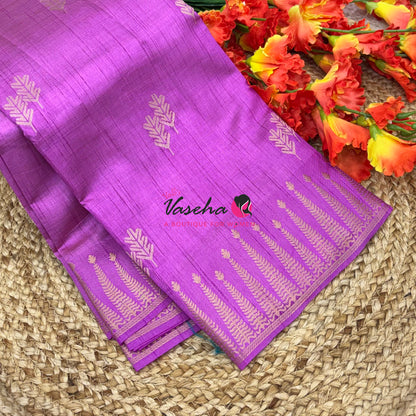 Semi Tussar Silk Saree | Light Lavender Shade |VVSTS050
