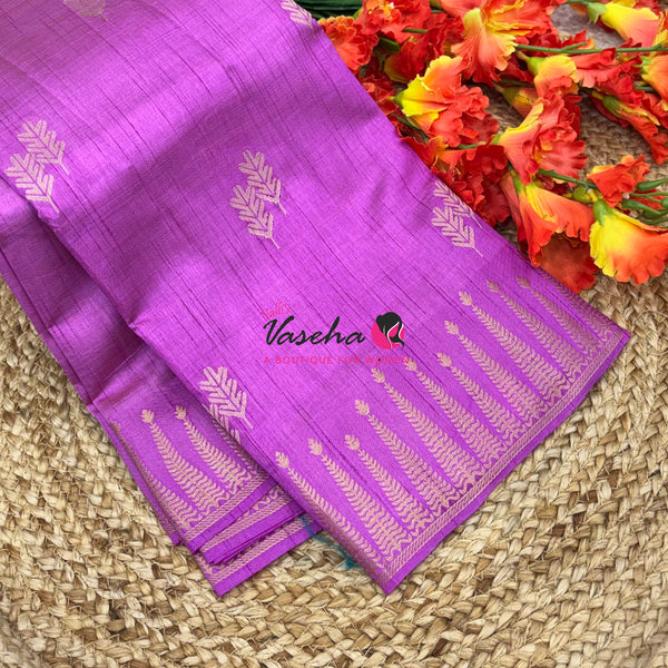Semi Tussar Silk Saree | Light Lavender Shade |VVSTS050