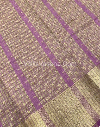 Semi Tussar Silk  - Onion pink Shade  - VVSTS015