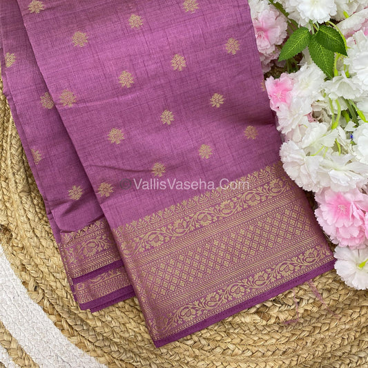 Semi Tussar Silk  - Onion Pink Shade  - VVSTS014