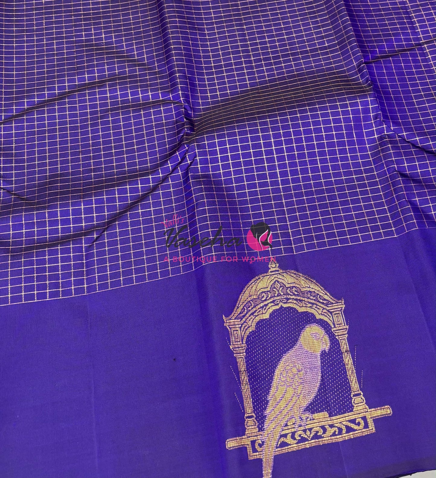 Pure Kanchipuram Silk Saree - Blue Shade  - VVPS058