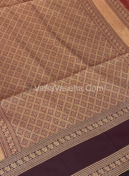 Semi Soft Silk - Rust Orange With Wine Brown Shade -VVSSS022