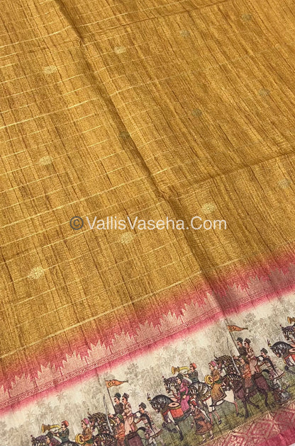 Semi Chanderi Saree - checks pattern - VVSCS004