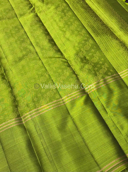 Half Mix - Pure Soft Silk Saree - Long Retta Petta Border with Butta - VVPSS076