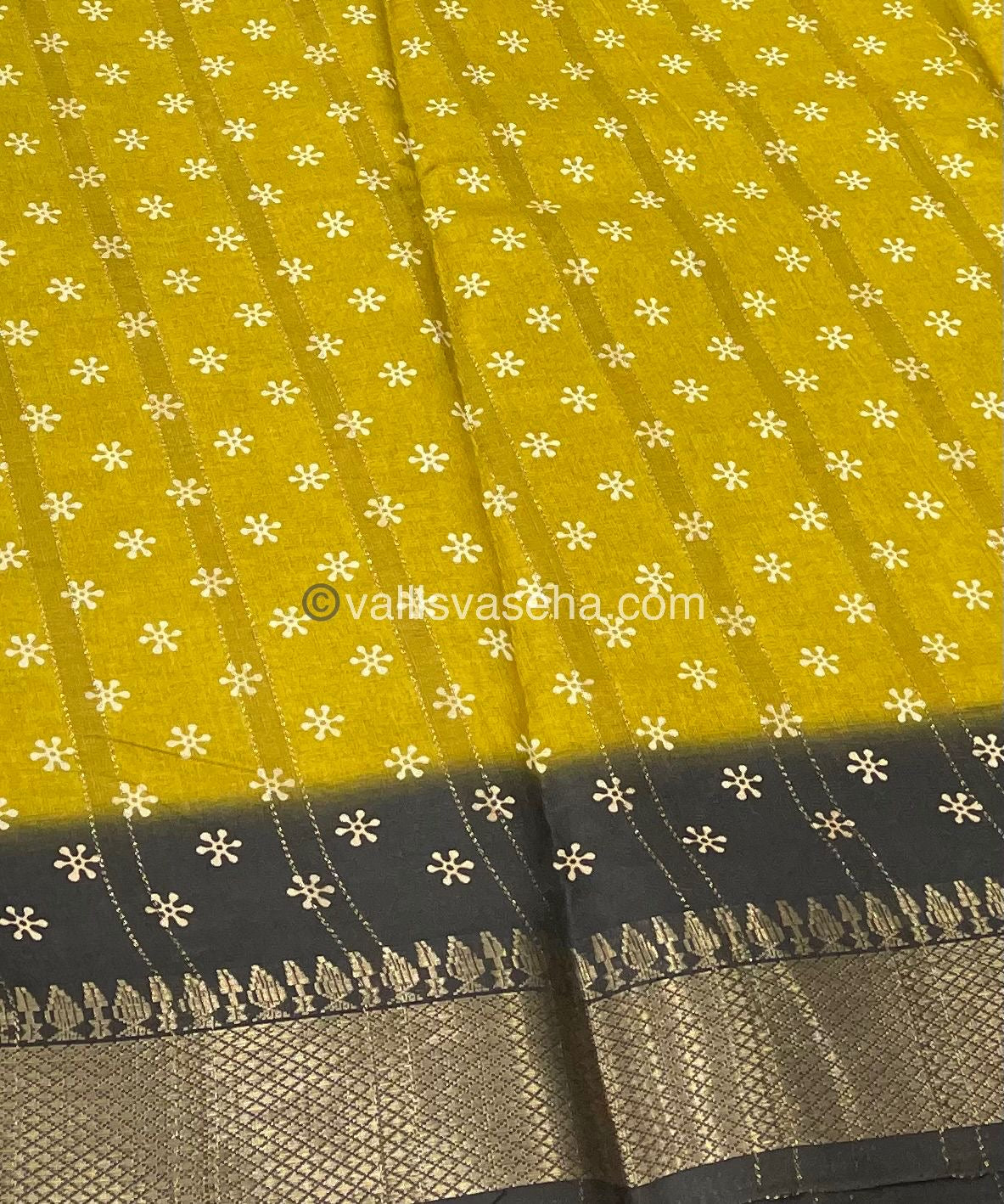 Chanderi Mixed Cotton Saree - Varli Prints - VVMCV001