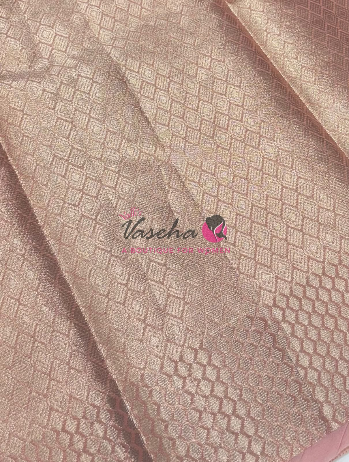 Kota Saree - Embroidery Weaving - Peach Shade - VVKES001