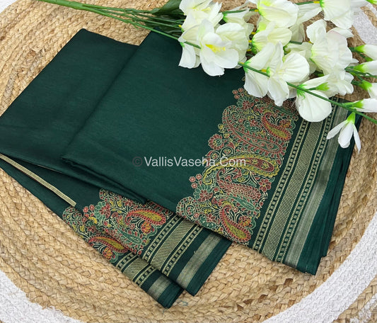 Casual Wear - Fancy Mixed Cotton - Green  Shade - VVFMC001