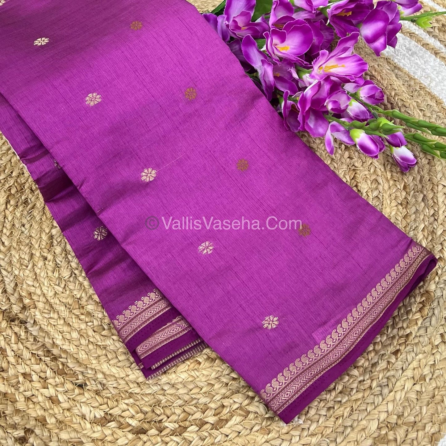Semi Tussar Silk Saree - Purple shade - VVSTS011