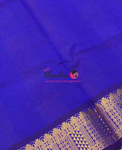 Semi Silk Cotton Saree |  Pazhum Pazhamum Checks Design |VVSSC018