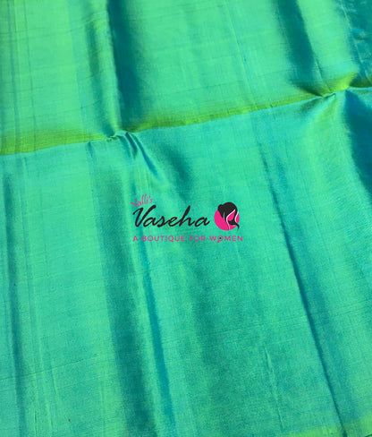 Pure Soft Silk Saree - Dual Tone Green Shade - VVPSS061