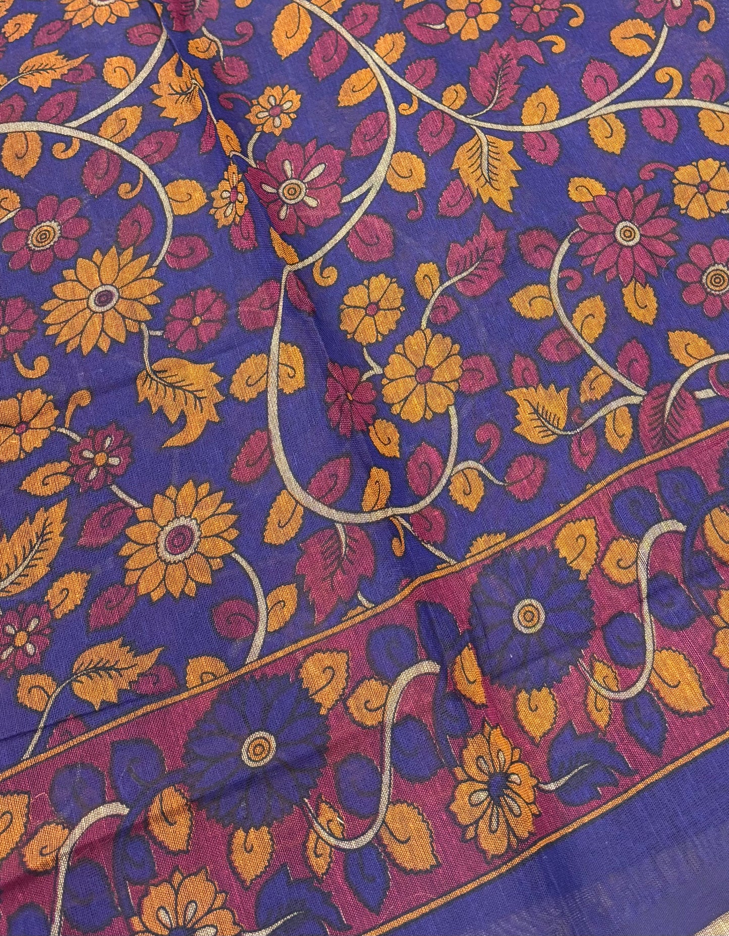 Handloom Cotton Sarees with Kalamkari Blouse - VVKCK004