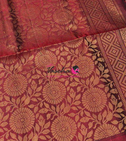 Pure Soft Silk Saree - Green & Maroon Combo - VVPSS100