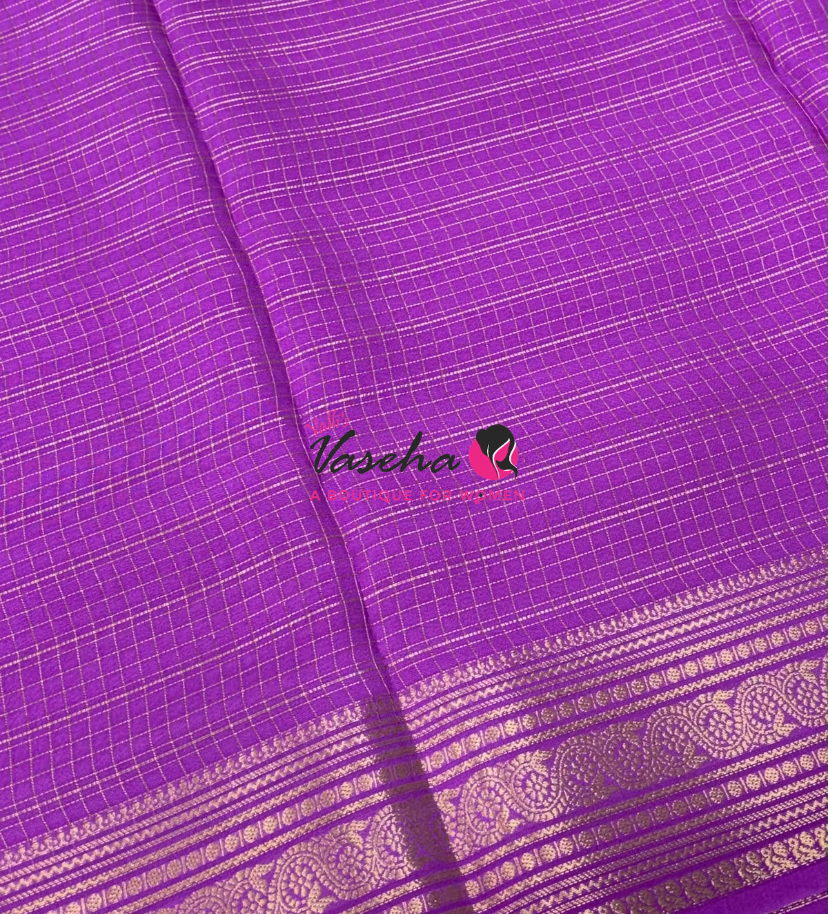 Semi Mysore Crepe Silk  - Lilac Pink Shade - VVSMC005