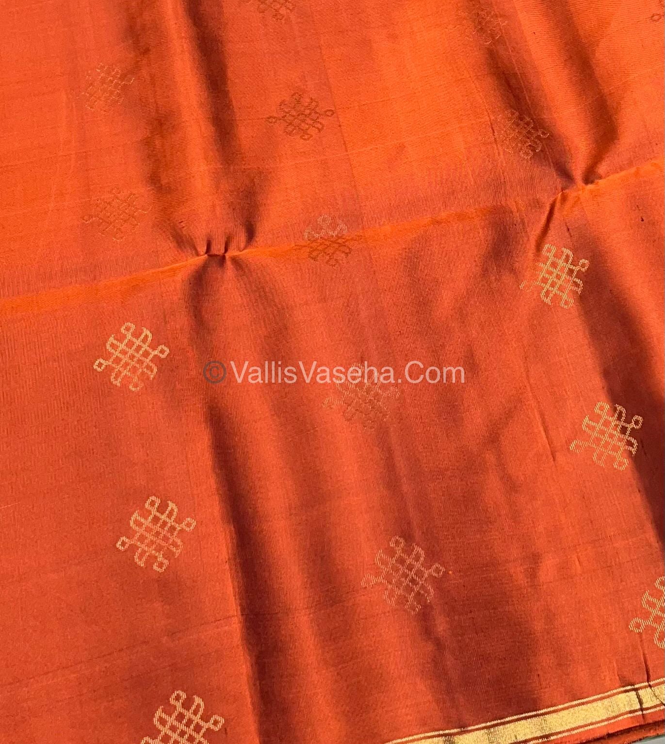 Pure Soft Silk Saree  - Rust Orange Shade - VVPSS074