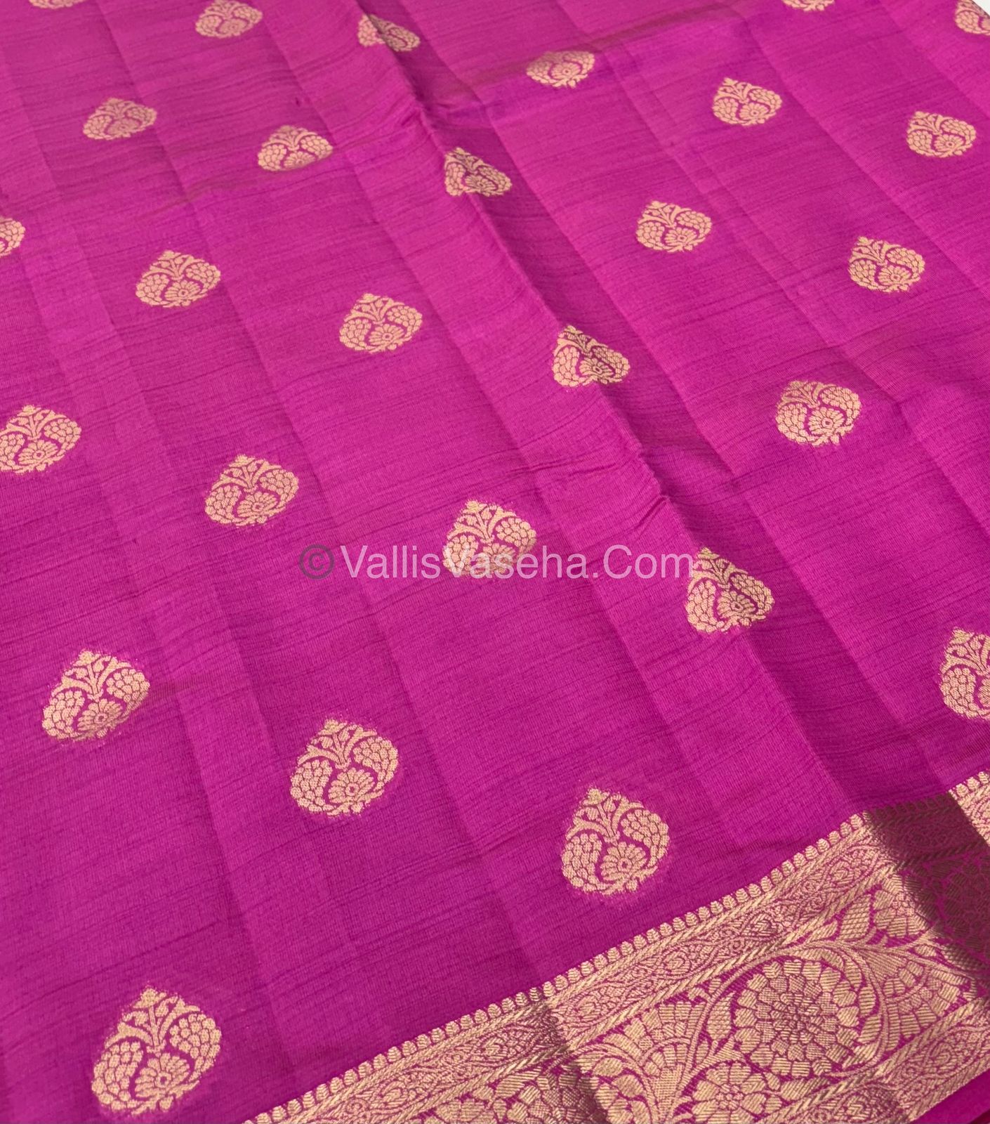 Semi Tussar Silk - Grand Pallu  - Pink Shade - VVSTS029