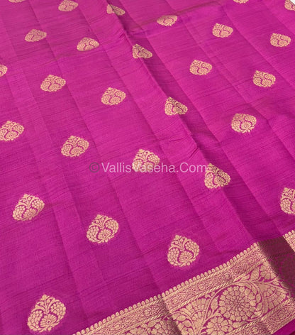 Semi Tussar Silk - Grand Pallu  - Pink Shade - VVSTS029