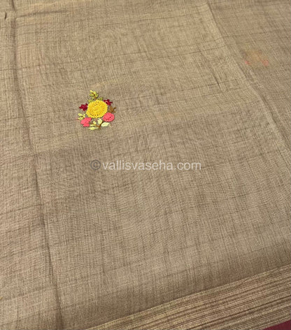 French Knot - Tissue Saree - Grey Shade - VVLFN002