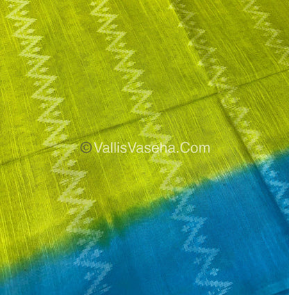 Bhagalpuri Silk - Green With Blue- VVBS005