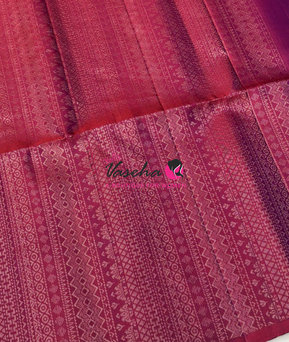 Pure Soft Silk Saree - Purple & Purplish Pink Shade - VVPSS128