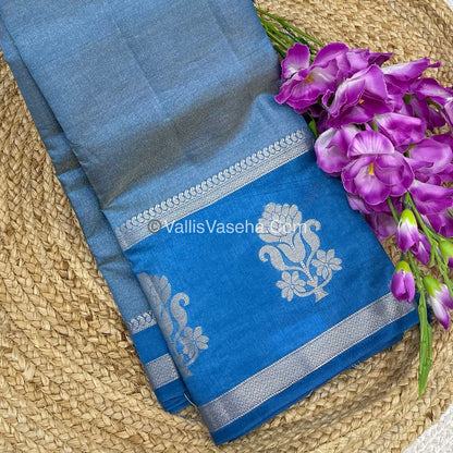 Semi Tissue Tussar Silk - Blue Shade - VVSTS043