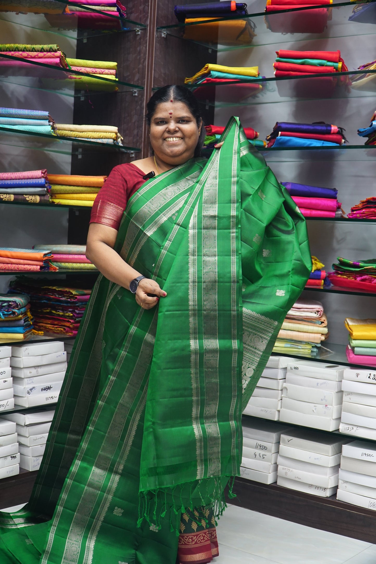 Pure Soft Silk Saree - Green Shade - VVPSS017