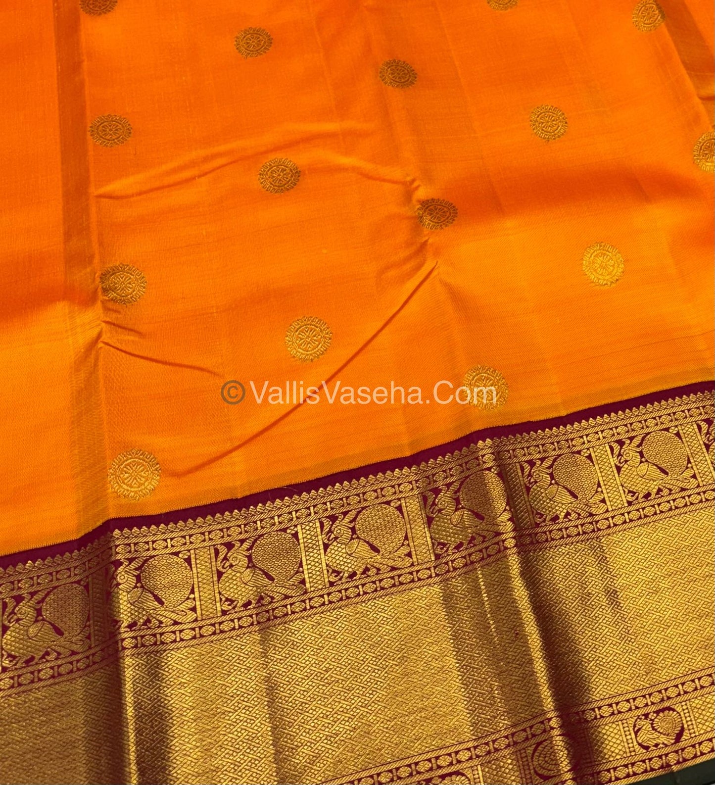 Pure Vintage Korvai Kanchipuram Silk Saree - Mango Yellow & Maroon Combo - VVPS038