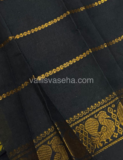 Sungudi Cotton Saree  - Tamil Letters Print - VVSTP001