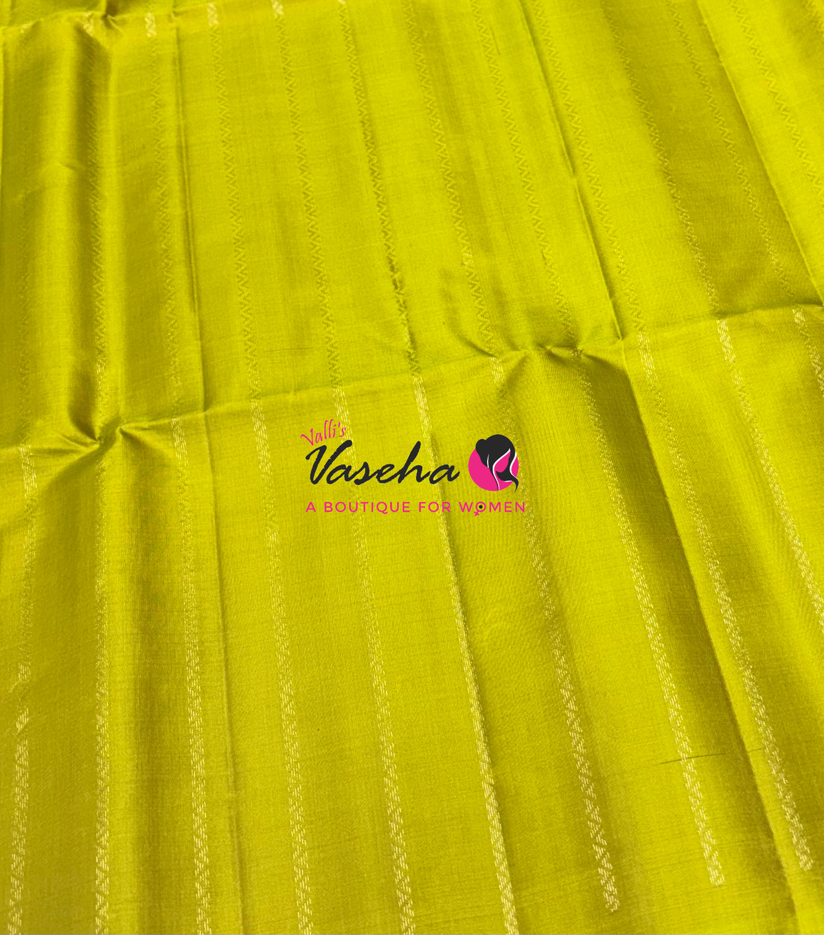 Pure Soft Silk Saree - Border Less  - Lemon Green & Brown Combo - VVPSS066