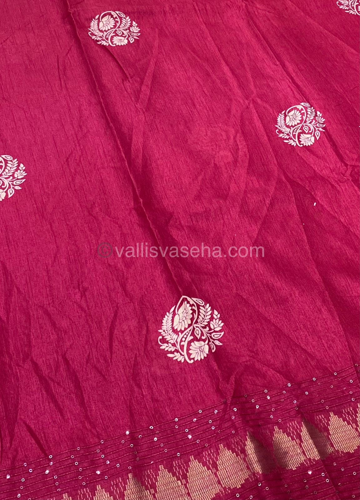 Casual Wear Sarees - Semi Binny / Semi Dola Silk - Pink Shade - VVSDS004