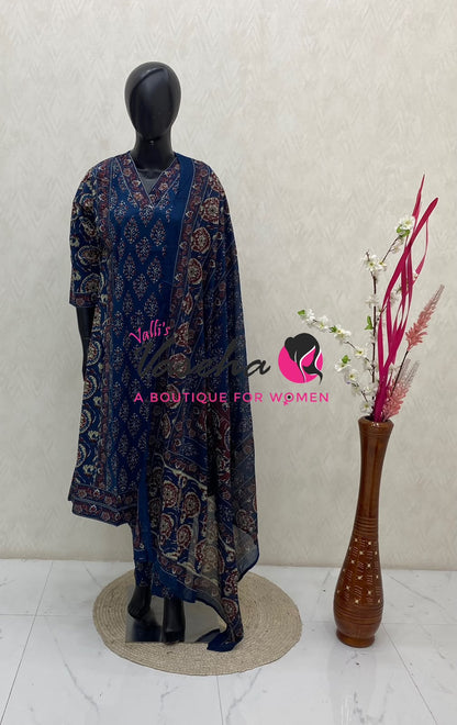 Ready Made | Anarkali Set  |Salwar, Kameez & Duppatta(3pc)|Cotton |VVRMS037