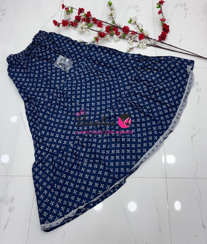Skirts - Indigo Blue shade - Free Size ( Fit Upto XL Size) - VVPS001