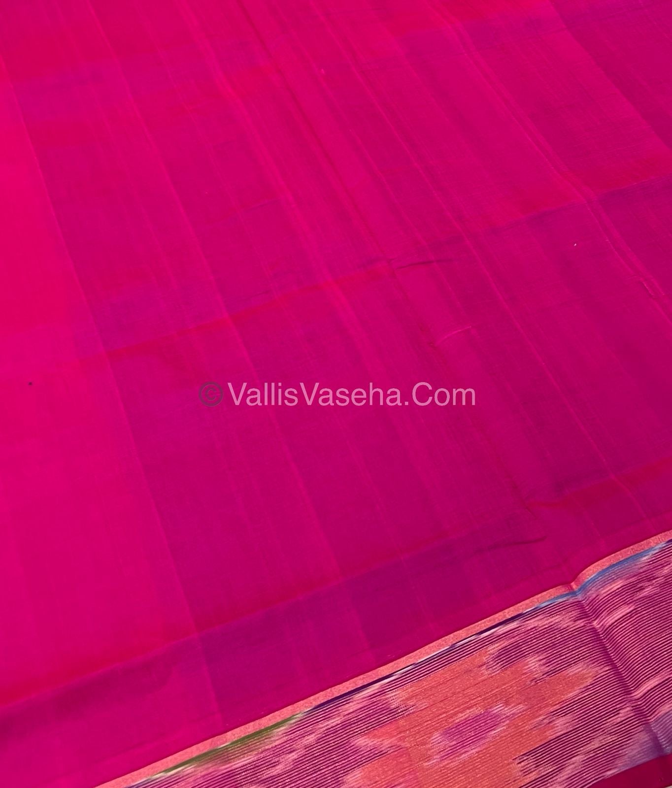 Semi Silk Cotton Saree - Blue & Pink Combo - VVSSC001
