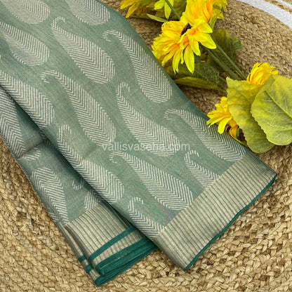 Semi Tussar Silk - Light Pastel Green Shade - VVSTS001