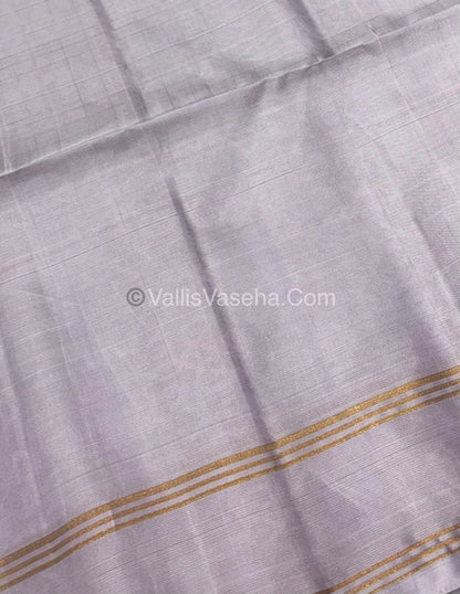Pure Soft Silk Saree - Kolam Design - Blue & Light Pink  Shade - VVPSS074