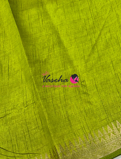 Semi Tussar Silk Saree | Green Shade |VVSTS072