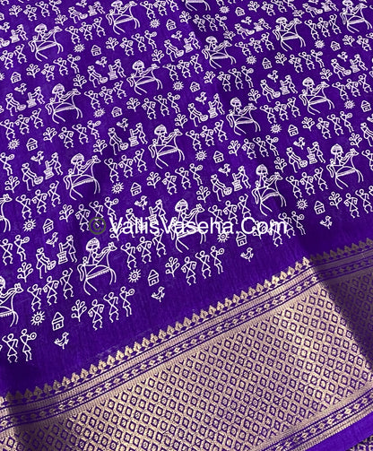 Semi Binny Silk - Varli Design - VVSBS003 - Purple Shade
