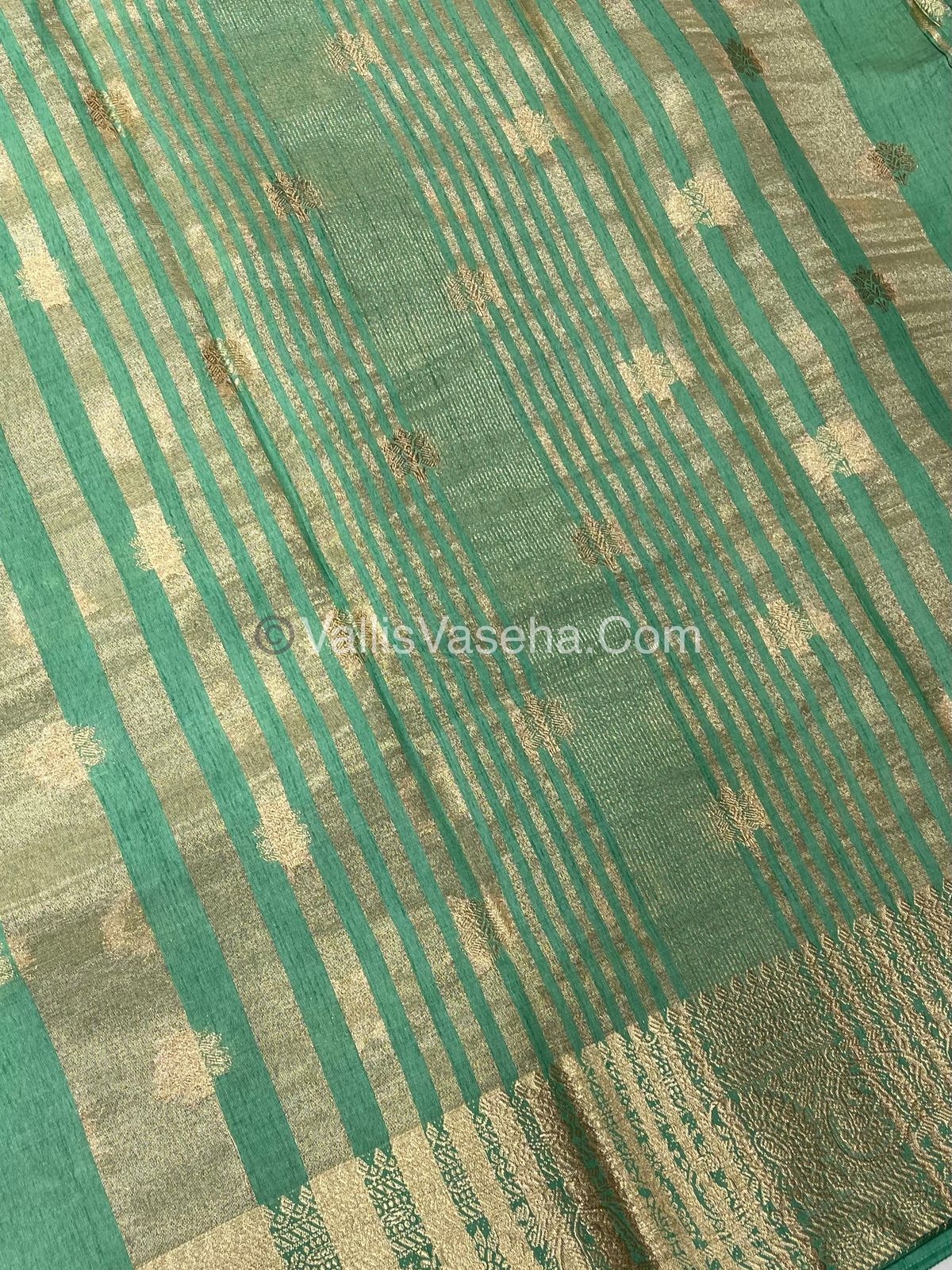 Semi Tussar Silk Saree |Light Greenish Blue shade |VVSTS044