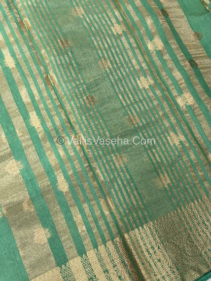 Semi Tussar Silk Saree |Light Greenish Blue shade |VVSTS044
