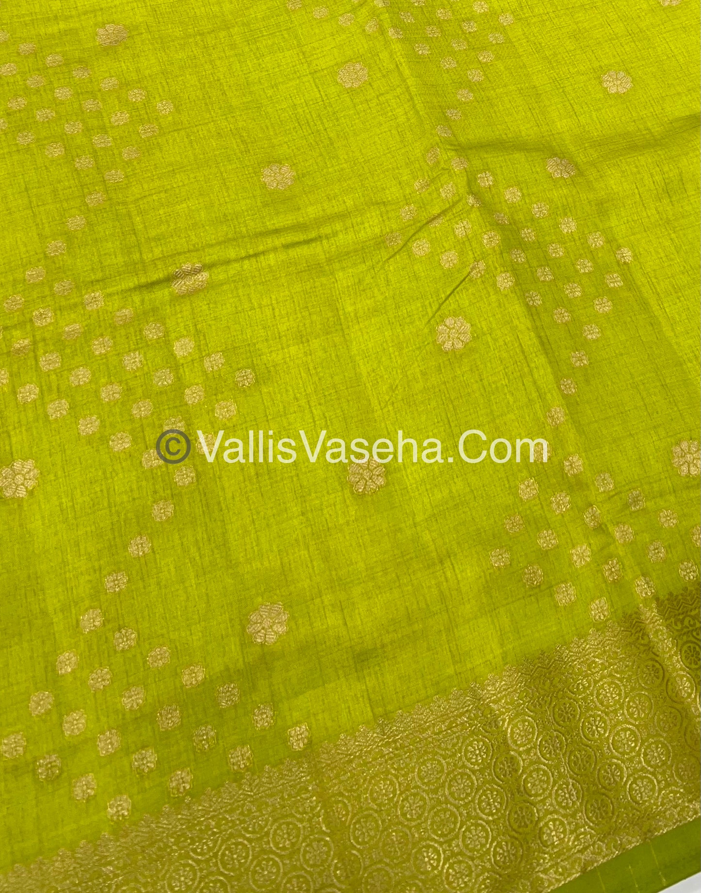 Semi Tussar Silk - Grand Pallu  - Green shade - VVSTS025