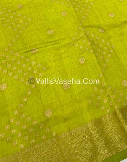 Semi Tussar Silk - Grand Pallu  - Green shade - VVSTS025