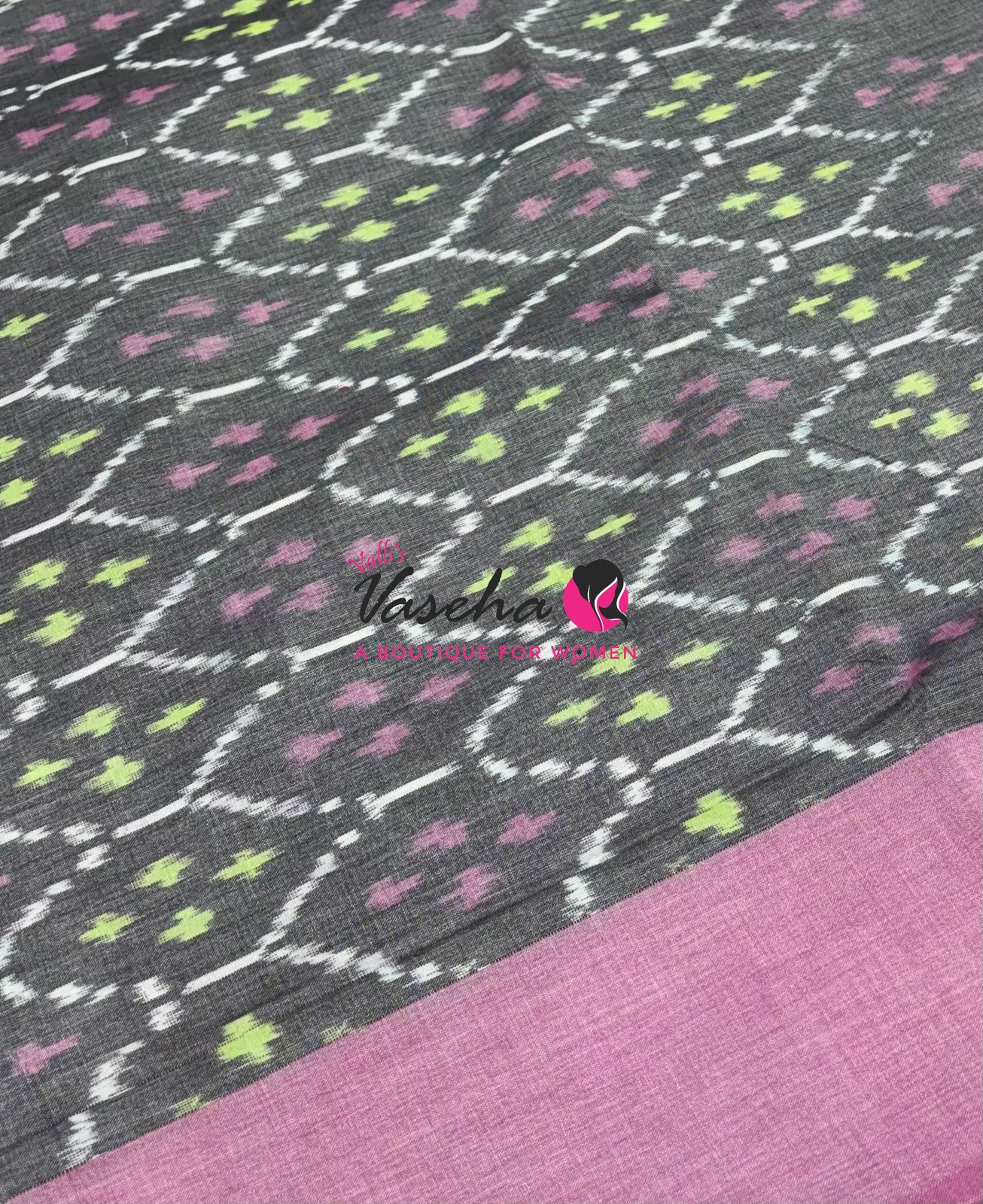 Ikkat Mercerised Cotton Saree - Single Ikkat - VVIKS001