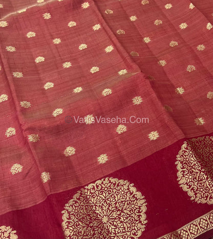 Semi Tussar Silk Saree - Wine shade - VVSTS035