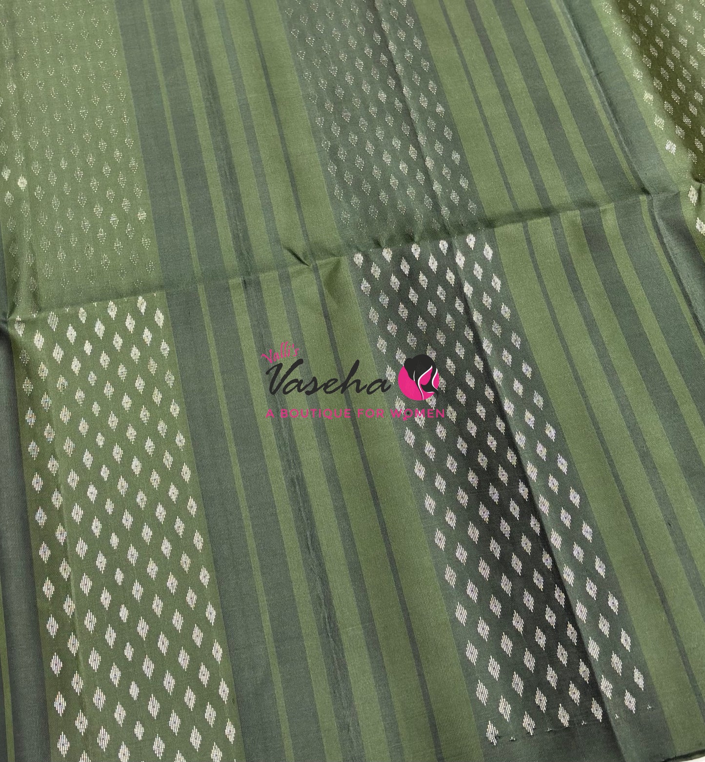 Pure Soft Silk Saree - Border Less  - Mahendi Green Shade - VVPSS068