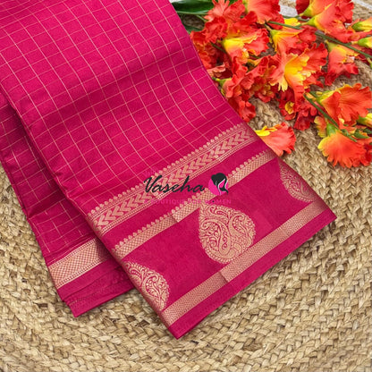 Semi Tussar Silk Saree | Pink Shade |VVSTS061
