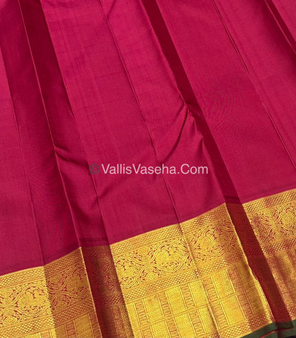 Pure Vintage Korvai Kanchipuram Silk Saree - Cream & Maroon Combo - VVPS006