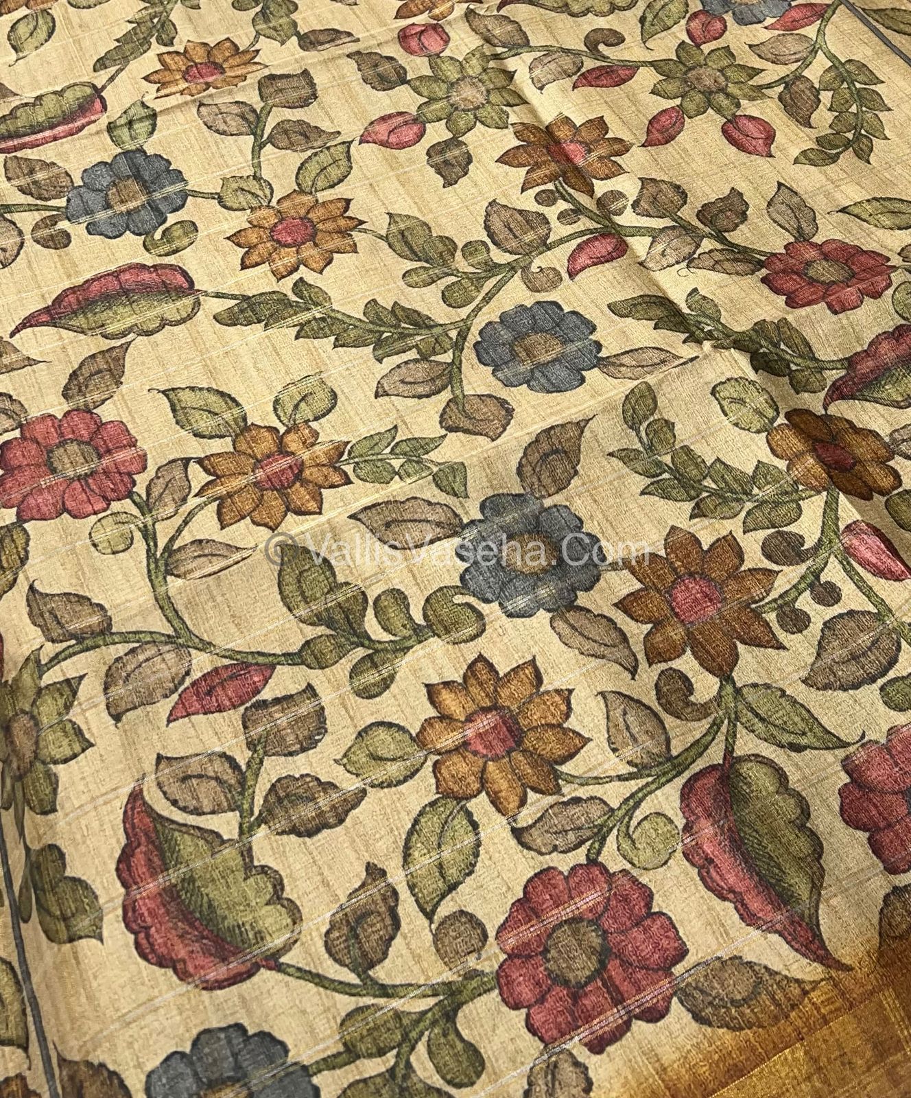 Semi Gicha Tussar Silk Saree - checks pattern - VVSGT001