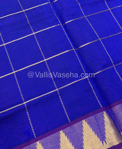 Semi Silk Cotton Saree -  Pink with Blue  Shade - VVSSC002