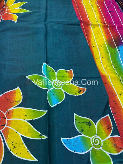 Pure Soft Mul Mul Cotton Sarees (half and Half )  - VVMMC005
